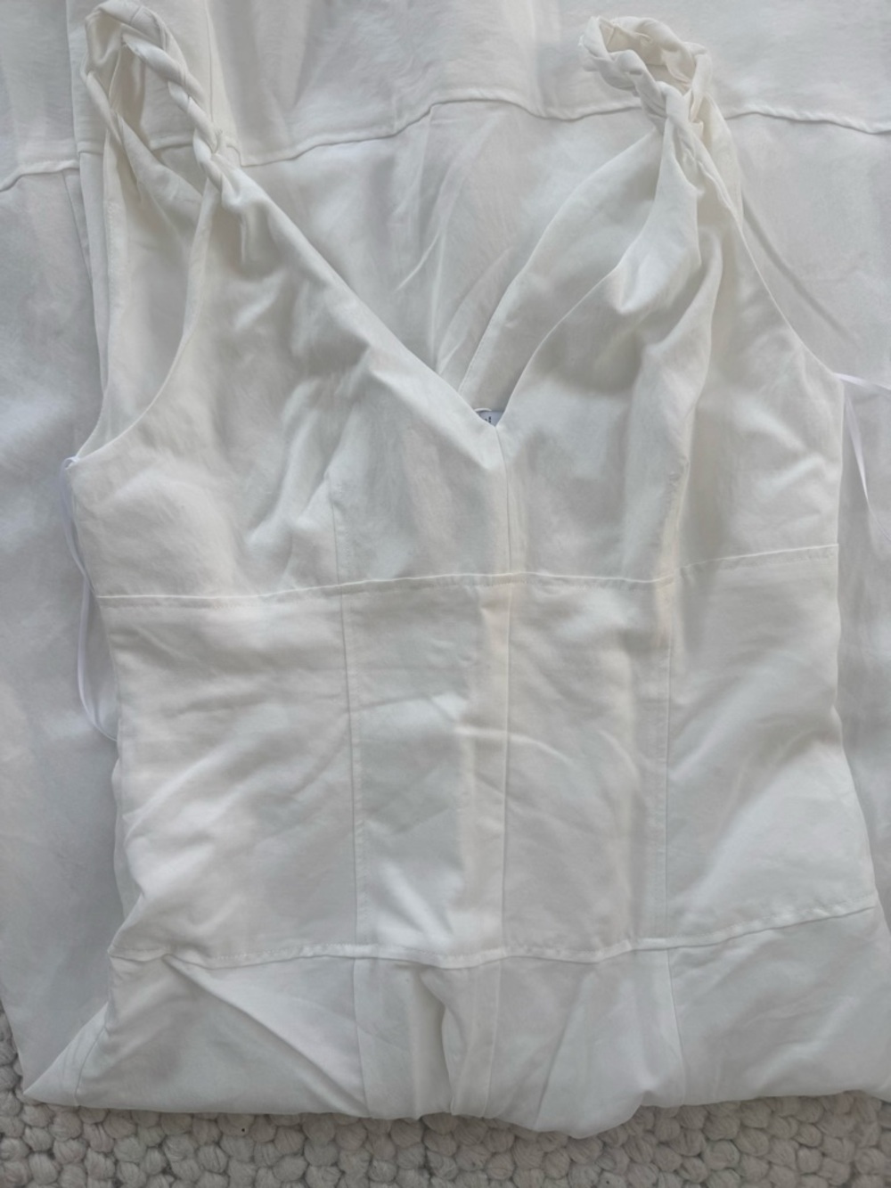 Mango White V-Neck Twisted Strap Maxi Dress - Picture 2 of 7